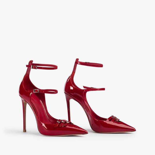 Le Silla Décolleté con listini vernice rossa In Saldo