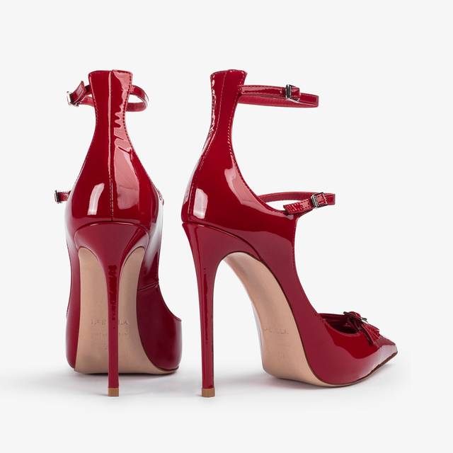 Le Silla Décolleté con listini vernice rossa In Saldo