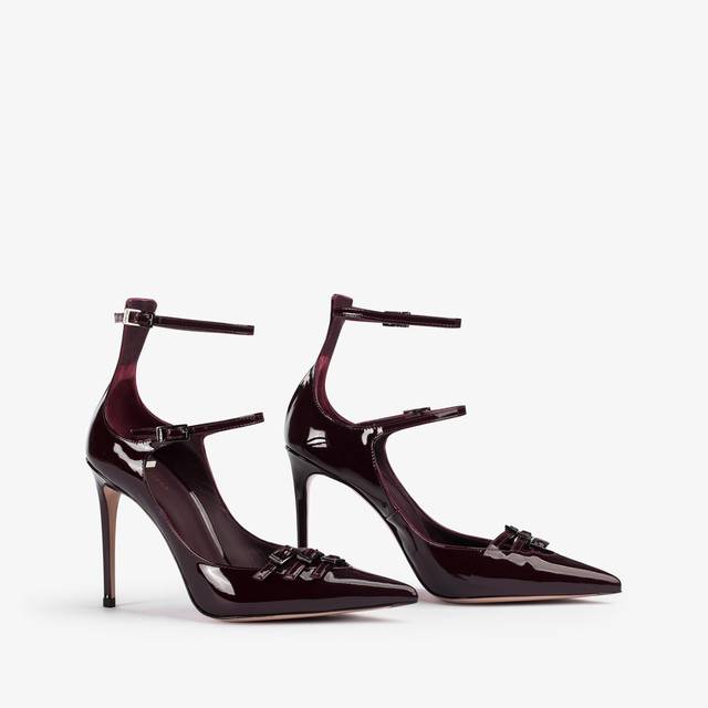 Le Silla Décolleté con listini vernice rossa cherry Moda