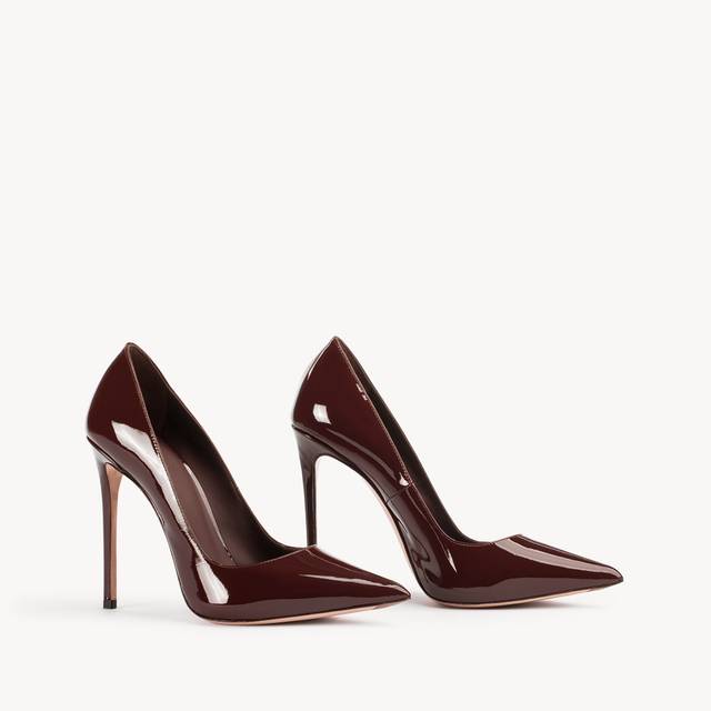 Le Silla Décolleté vernice marrone fondente Italia