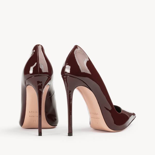 Le Silla Décolleté vernice marrone fondente Italia