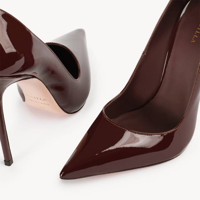 Le Silla Décolleté vernice marrone fondente Italia