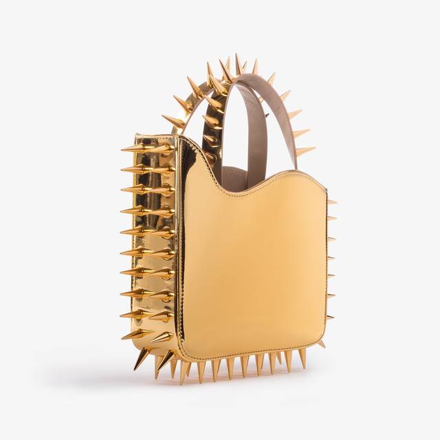 Le Silla Small bag metallizzata oro pepita con borchie Promozione