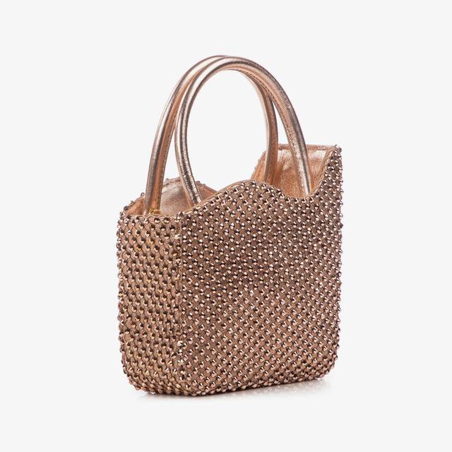 Le Silla Mini bag nappa oro rosa e Cristalli Spedizione Gratuita