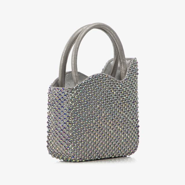Le Silla Mini bag nappa argento eclissi e Cristalli Pezzi Unici