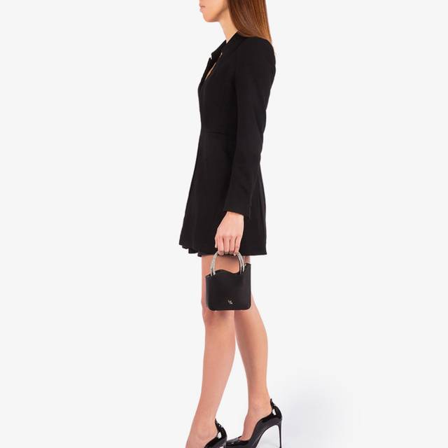 Le Silla Mini bag raso nero e Cristalli Negozi Online