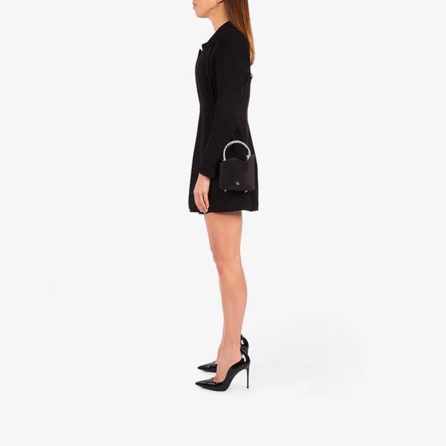 Le Silla Mini bag raso nero e Cristalli Negozi Online