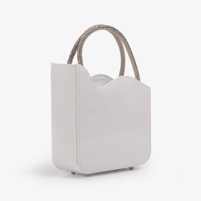Le Silla Mini bag vernice bianca carta e Cristalli Acquista Ora