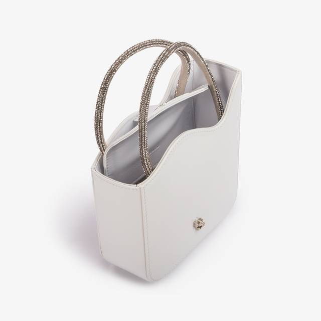 Le Silla Mini bag vernice bianca carta e Cristalli Acquista Ora