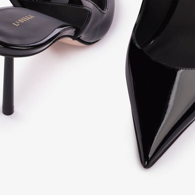 Le Silla Slingback vernice nera Sconto