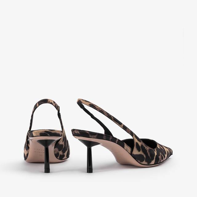 Le Silla Slingback raso stampa leopardata Online