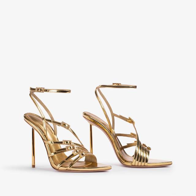 Le Silla Sandalo metallizzato oro pepita Outlet