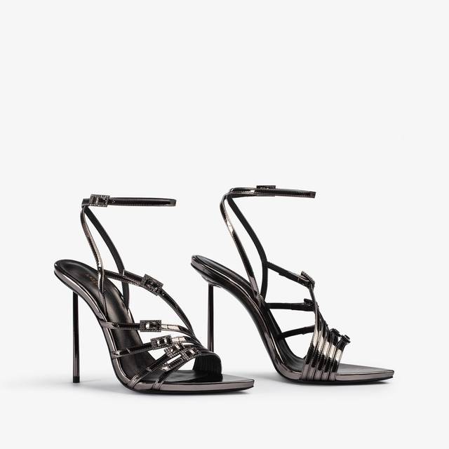 Le Silla Sandalo metallizzato peltro In Vendita