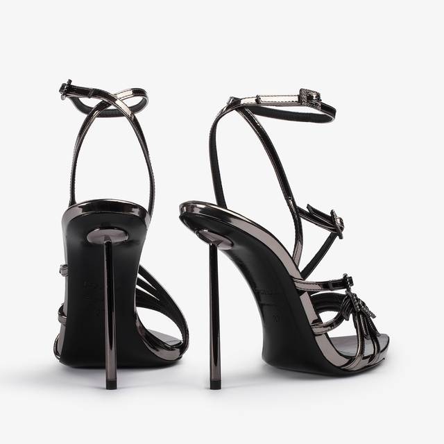 Le Silla Sandalo metallizzato peltro In Vendita
