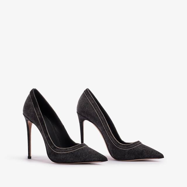 Le Silla Décolleté denim nera In Saldo