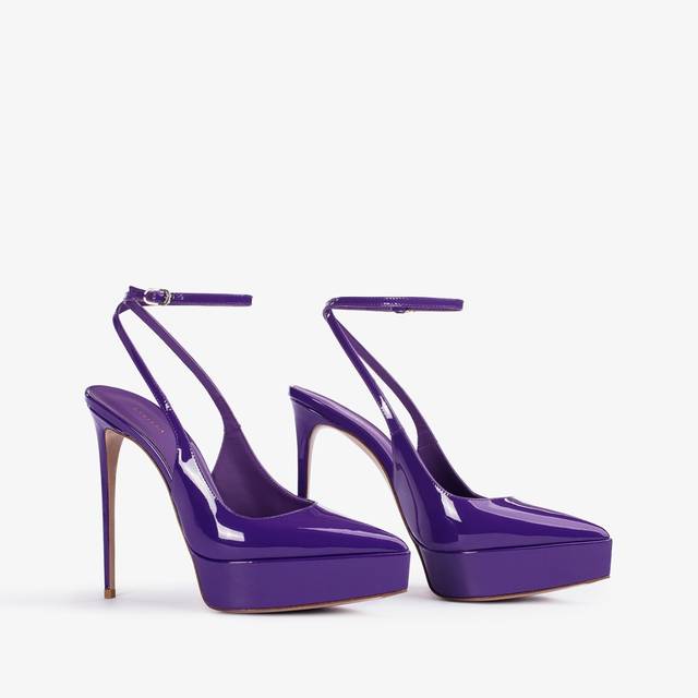 Le Silla Slingback con plateau vernice viola queen Sottocosto