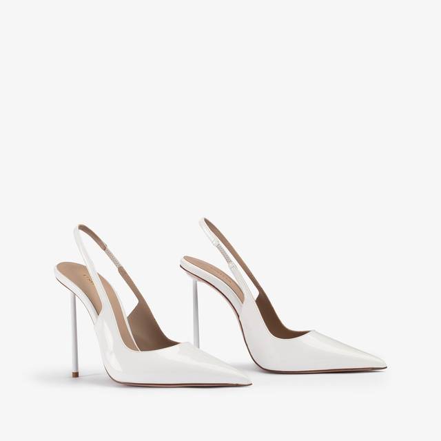 Le Silla Slingback vernice bianca carta Novità