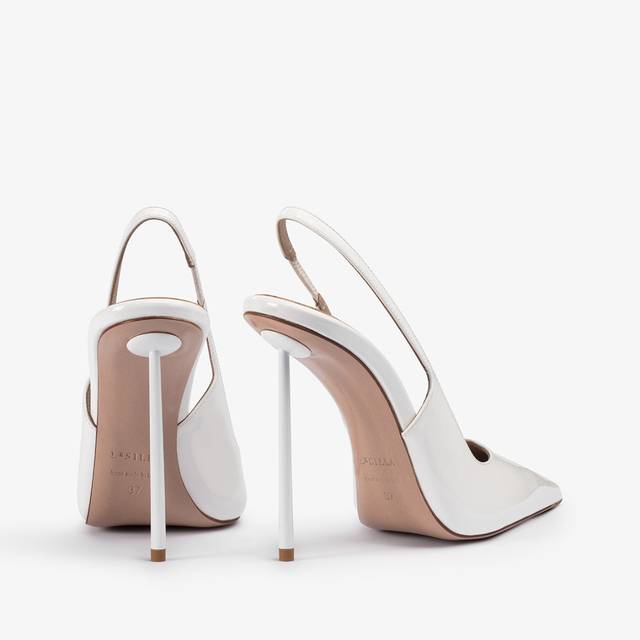 Le Silla Slingback vernice bianca carta Novità
