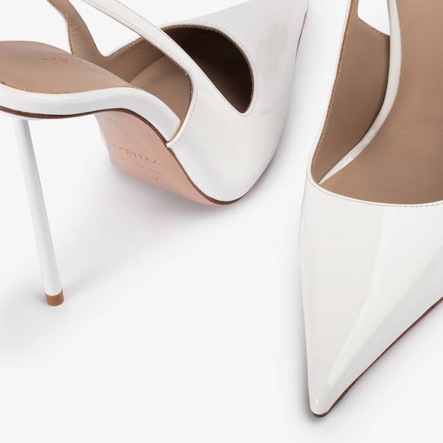 Le Silla Slingback vernice bianca carta Novità