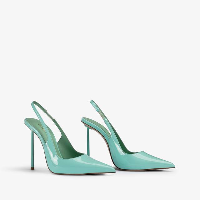 Le Silla Slingback vernice azzurra pure water In Vendita