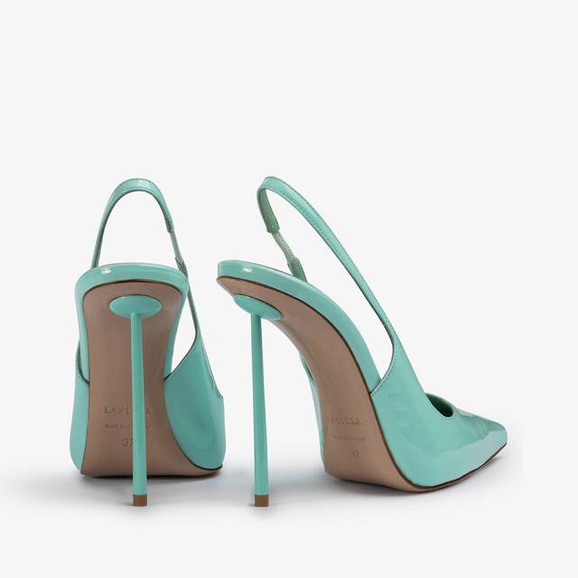 Le Silla Slingback vernice azzurra pure water In Vendita