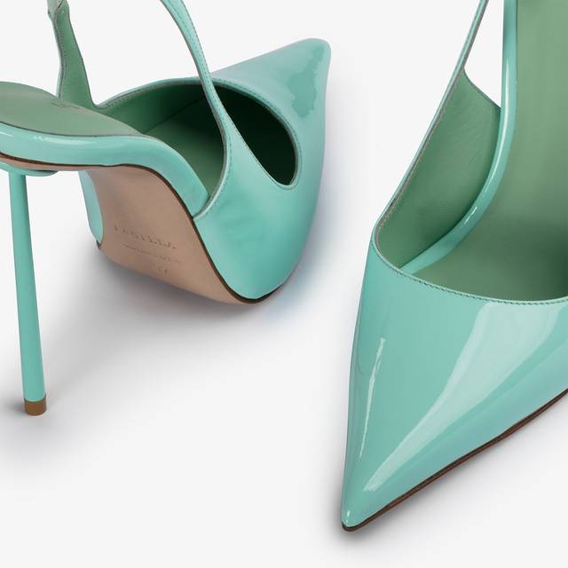 Le Silla Slingback vernice azzurra pure water In Vendita
