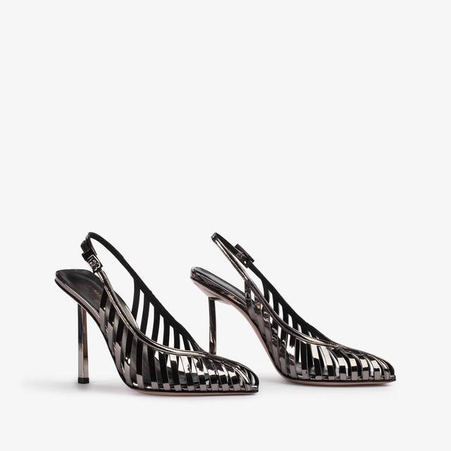 Le Silla Slingback con listini metallizzata peltro Super Saving Price
