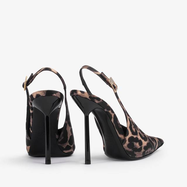 Le Silla Slingback raso stampa leopardata Italia