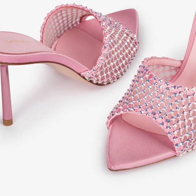 Le Silla Sandalo mule gioiello rete rosa dea con Cristalli Promozione