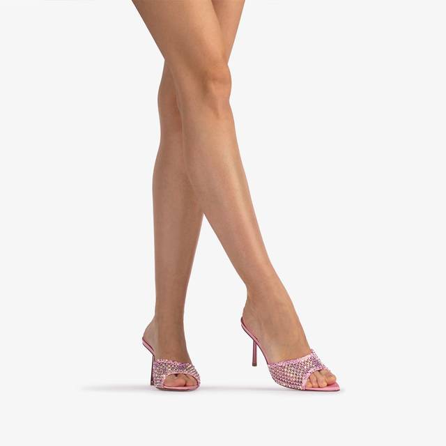 Le Silla Sandalo mule gioiello rete rosa dea con Cristalli Promozione