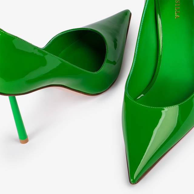 Le Silla Décolleté vernice verde emerald Consegna Veloce