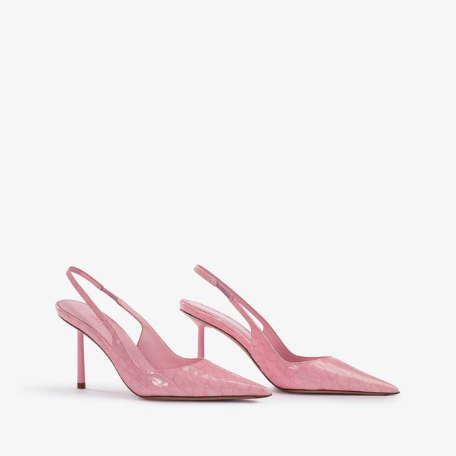Le Silla Slingback stampa coccodrillo rosa dea Vendite Flash