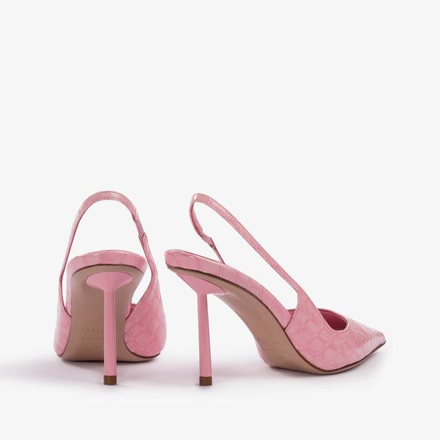 Le Silla Slingback stampa coccodrillo rosa dea Vendite Flash