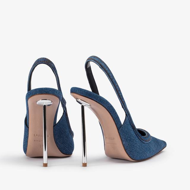 Le Silla Slingback denim blu Italy