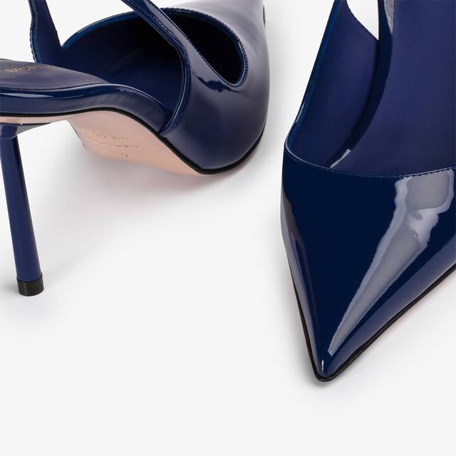 Le Silla Slingback vernice blu Spedizione Gratuita
