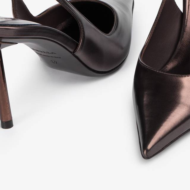 Le Silla Slingback metallizzata marrone fondente Soddisfazione Garantita