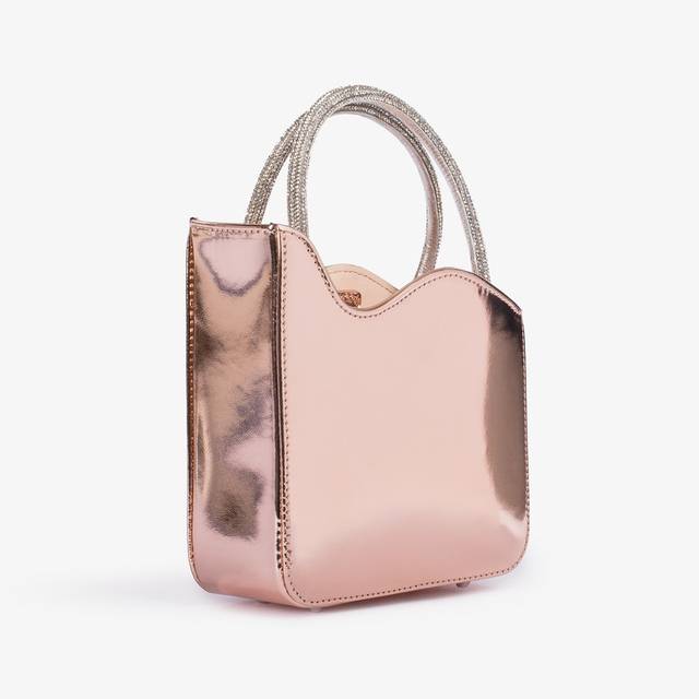 Le Silla Mini bag metallizzata oro rosa e Cristalli Acquista Ora