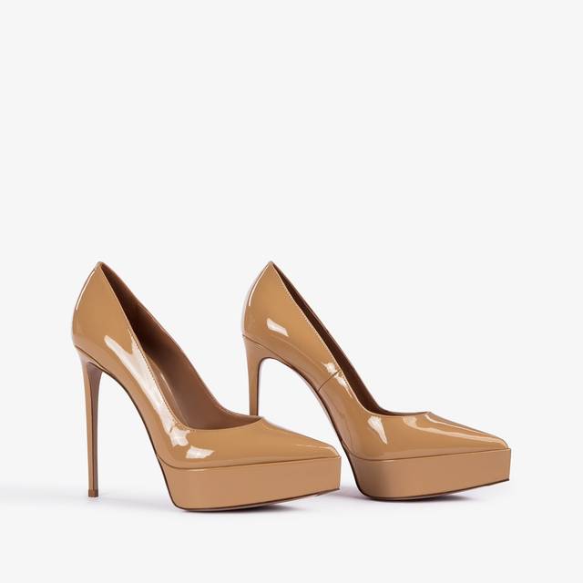 Le Silla Décolleté con plateau vernice sabbia doha Italia
