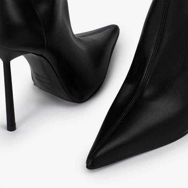 Le Silla Stivale sopra il ginocchio pelle vegan stretch nero Fino Al -60%