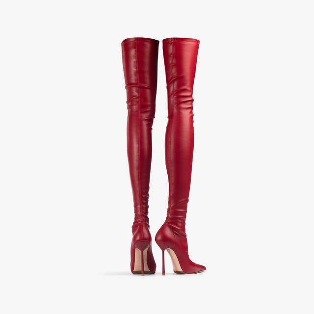 Le Silla Stivale sopra il ginocchio pelle vegan stretch rosso Comprane uno, ottenene uno gratis