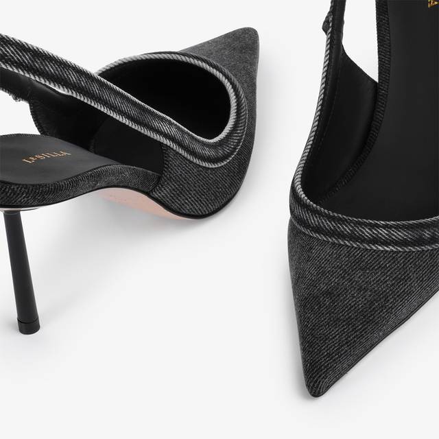 Le Silla Décolleté denim nera Novità