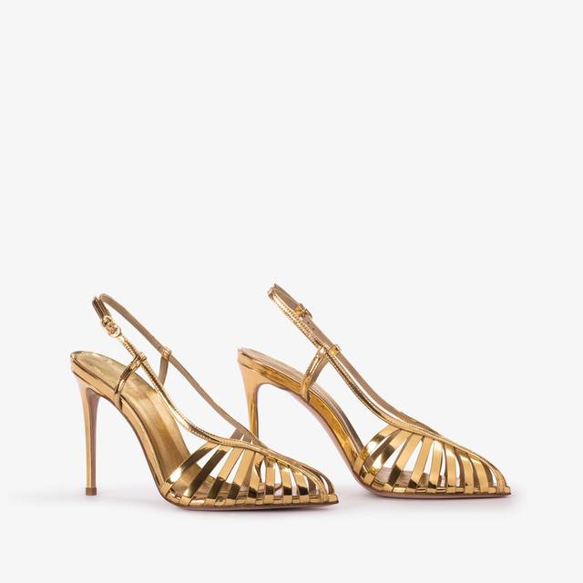 Le Silla Slingback con listini metallizzata oro pepita Sconto