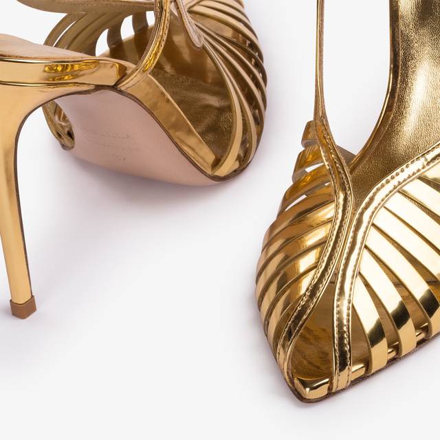 Le Silla Slingback con listini metallizzata oro pepita Sconto