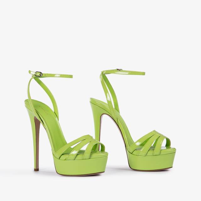 Le Silla Sandalo con plateau vernice verde apple Online