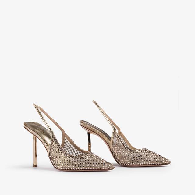 Le Silla Slingback gioiello rete platino Moda