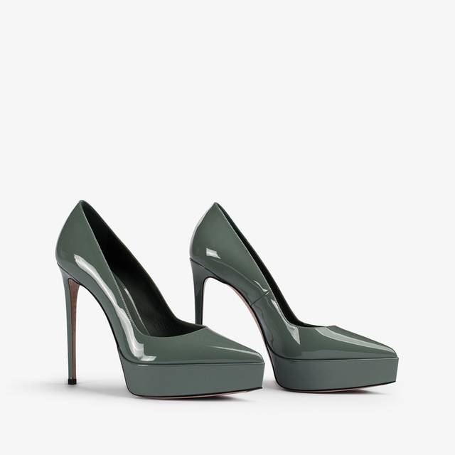 Le Silla Décolleté con plateau vernice verde polvere Soddisfazione Garantita