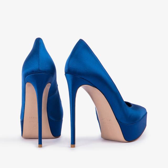 Le Silla Décolleté con plateau satin blu persia Acquista Ora