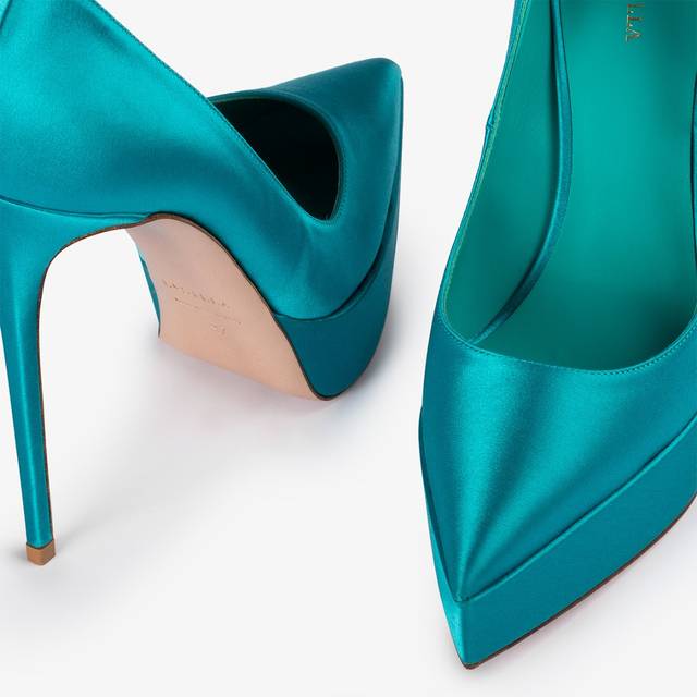 Le Silla Décolleté con plateau raso verde procida Consegna Veloce