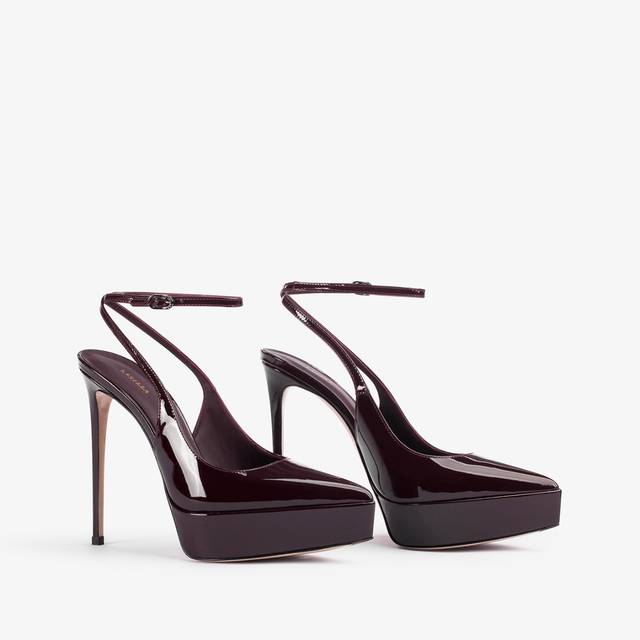 Le Silla Slingback con plateau vernice rossa cherry Outlet
