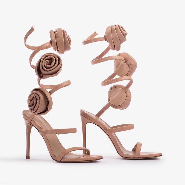Le Silla Sandalo pelle nude phard e rose Nuova